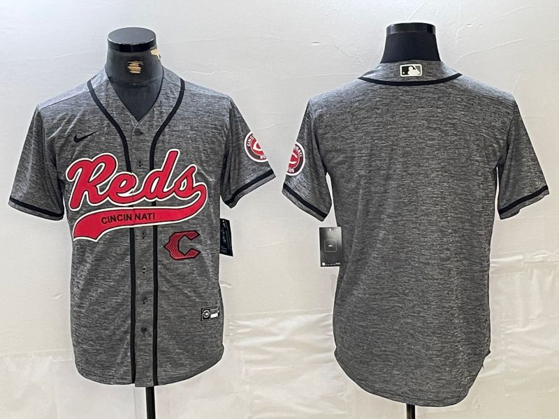 Men Cincinnati Reds Blank Grey Jointly 2024 Nike MLB Jersey style 2